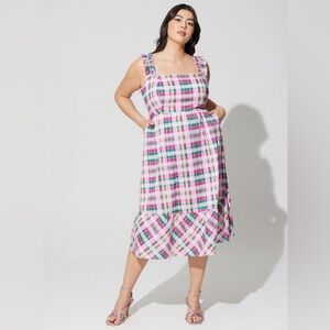 Torrid Mini Poplin Tiered Ruffle Strap Dress Size 1x